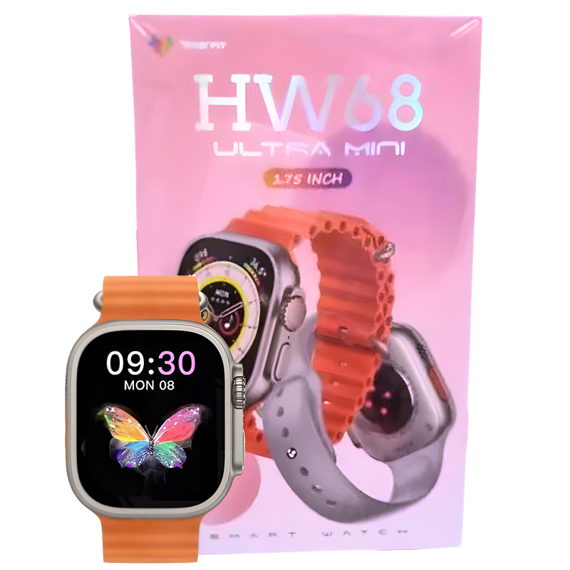 Relógio Smartwatch HW68 Ultra Mini Tela 1,75 (LARANJA)