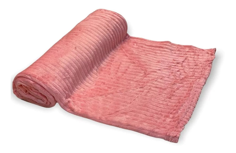 Manta Cobertor antialérgico Soft Alto Relevo Ondulada Canelada Mantinha Tamanho Cama Casal Para Frio 1,80 x 2,00 100% Microfibra